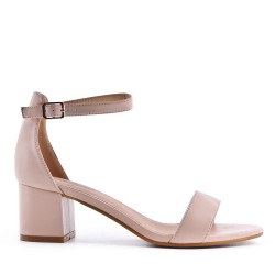 Sandale à talon en simili cuir