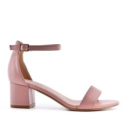 Sandale à talon en simili cuir