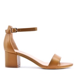 Faux leather heeled sandal