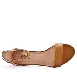 Sandale à talon en simili cuir