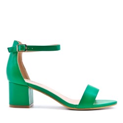 Faux leather heeled sandal