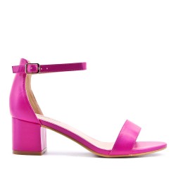 Faux leather heeled sandal