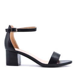 Sandale à talon en simili cuir
