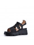 Women's faux leather wedge sandal