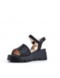 Women's faux leather wedge sandal