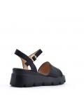 Women's faux leather wedge sandal