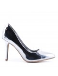 Leatherette pump with heels