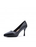 Leatherette pump with heels