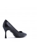 Leatherette pump with heels