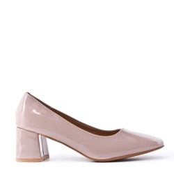 Escarpin en simili cuir à talon 