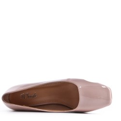 Escarpin en simili cuir à talon 
