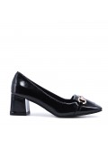 Leatherette pump with heels