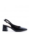 Leatherette pump with heels