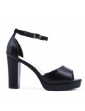 Faux leather sandal with platform