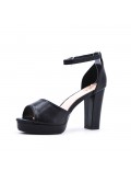 Faux leather sandal with platform