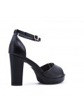 Faux leather sandal with platform