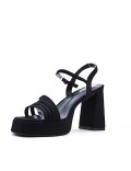 Faux leather sandal with platform