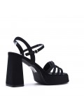 Faux leather sandal with platform