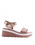 Women's faux leather wedge sandal