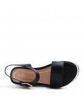 Women's faux leather wedge sandal