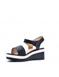 Women's faux leather wedge sandal