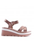 Women's faux leather wedge sandal