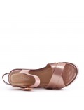 Women's faux leather wedge sandal