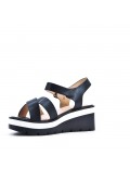 Women's faux leather wedge sandal