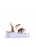 Women's faux leather wedge sandal