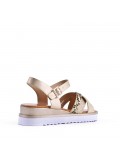 Women's faux leather wedge sandal