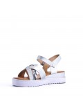 Women's faux leather wedge sandal