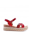 Women's faux leather wedge sandal