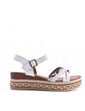 Women's faux leather wedge sandal