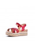 Women's faux leather wedge sandal