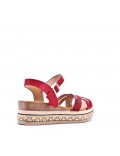 Women's faux leather wedge sandal