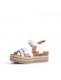 Women's faux leather wedge sandal