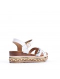 Women's faux leather wedge sandal