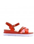 Women's faux leather wedge sandal