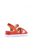 Women's faux leather wedge sandal