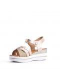 Women's faux leather wedge sandal