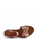 Women's faux leather wedge sandal