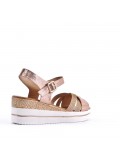 Women's faux leather wedge sandal