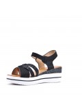 Women's faux leather wedge sandal