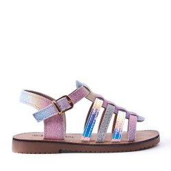 Sandale fille en simili cuir