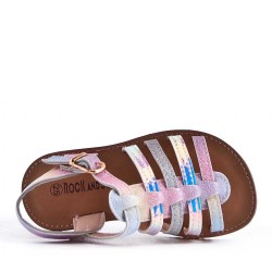 Sandale fille en simili cuir