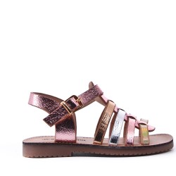 Sandale fille en simili cuir