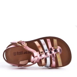 Sandale fille en simili cuir