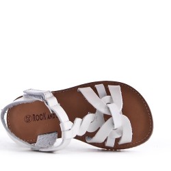 Girl's faux leather sandal