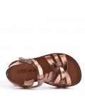 Girl's faux leather sandal