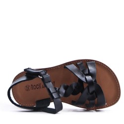 Sandale fille en simili cuir